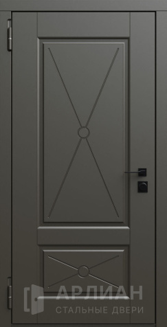 Фото №2 «Светло серая входная дверь с декоративной панелью №712»